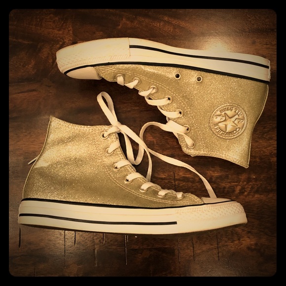 Converse Shoes - Glitter Gold Converse High-tops